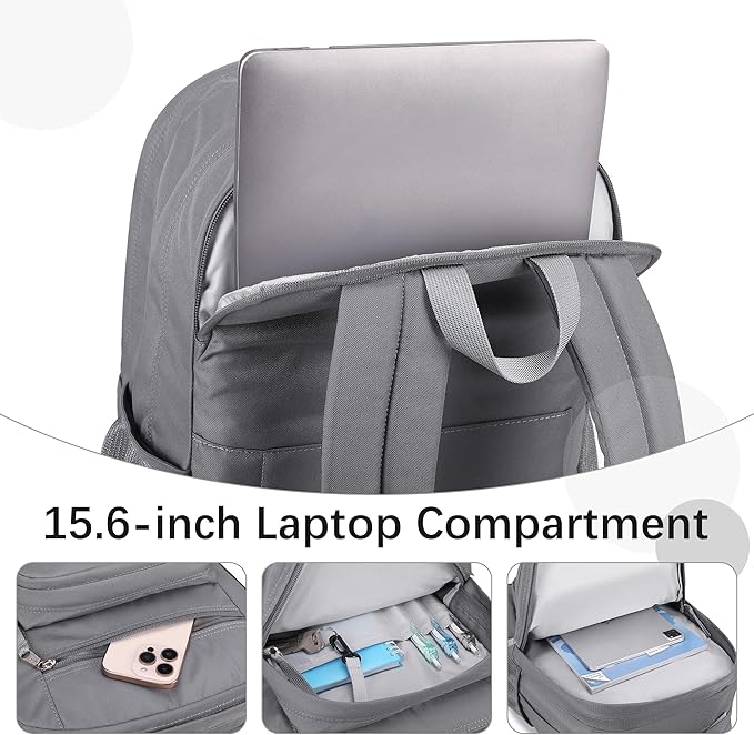 abshoo 34L Big School Backpack For College Men Women Middle High School Teen Bookbag Travel Backpacks Daypack (Grey)