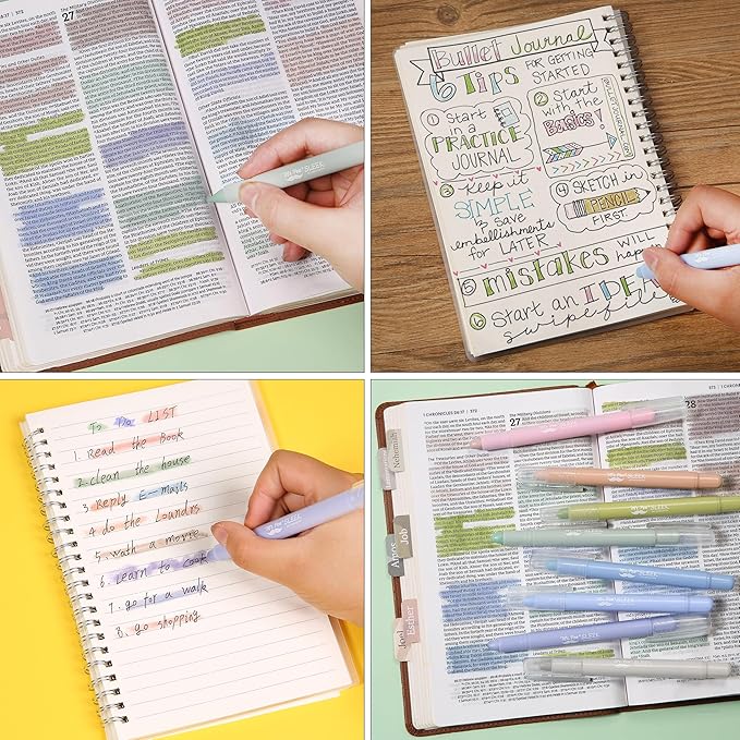 Mr. Pen- No Bleed Gel Highlighters, Assorted Colors, 8 Pack, Bible Highlighters and Pens No Bleed, Bible Markers for Study, Journaling, School Supplies and Accessories