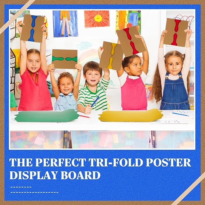 Censen 30 Pcs Trifold Poster Board 12 x 20 Inch Colorful Trifold Display Board Science Fair Display Boards Small Corrugated Posterboard Project Presentation Boards for Science Fair Business Office