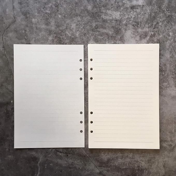 Zelten Refills/Loose Leaves for A5 Cover Ring Binder/Personal Organizer/Planner(A5 6 Holes, Lined 2 Pack)