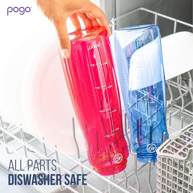 Pogo BPA-Free Tritan Plastic Water Bottle with Chug Lid, 18 Oz, Pink