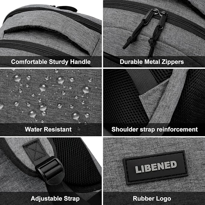School Backpacks for Teens Boys, 15.6 Inch Bookbag with Laptop Compartments | Sturdy Ergonomic Anti-Theft Water-Resistant Back Pack for Middle, High School & College, Grey