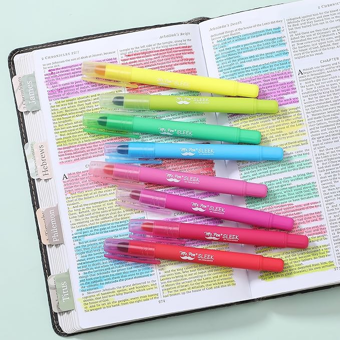 Mr. Pen- No Bleed Gel Highlighters, Vintage Colors, 8 Pack, Bible Highlighters and Pens No Bleed, Bible Markers for Study, Journaling, School Supplies and Accessories