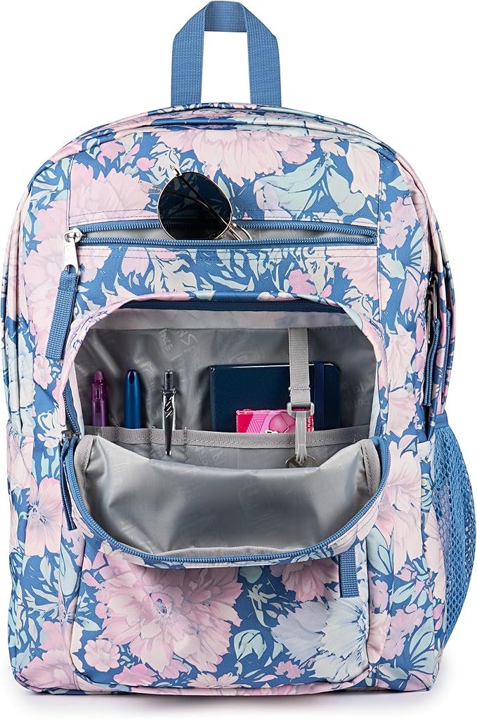 JanSport Laptop Backpack - Computer Bag with 2 Compartments, Ergonomic Shoulder Straps, 15” Laptop Sleeve, Haul Handle - Faded Tapestry Elemental Blue