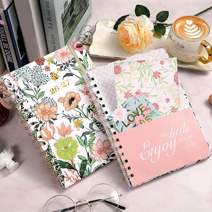 Planner 2026-2027 - Weekly & Monthly Planner, Jul 2026-Jun 2027, Academic Planner 26-27, 6.4"×8.5", Tabs, Thick Paper, Twin-Wire Binding, Back Pocket, Inspirational Quotes for Office Home School