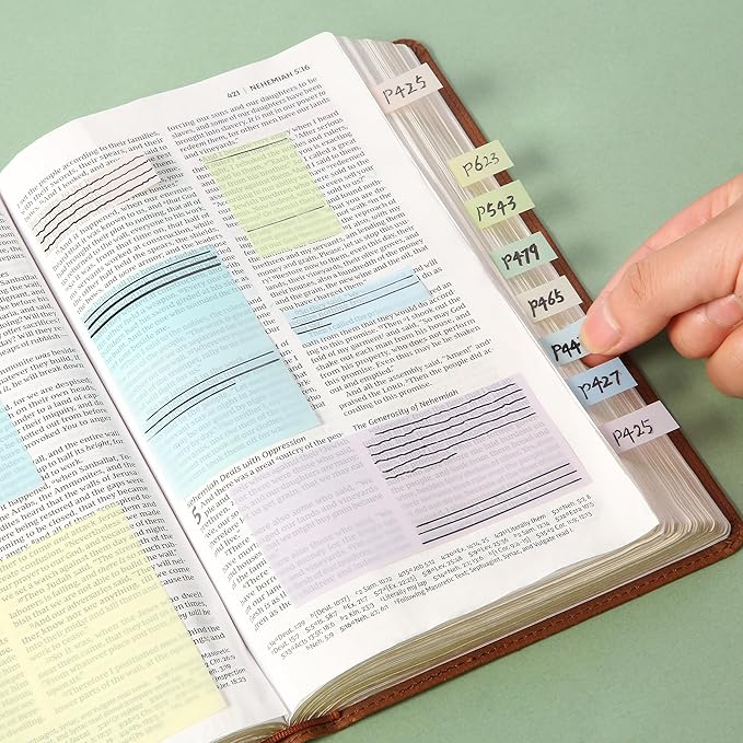 Mr. Pen- Transparent Sticky Notes Set, 1650 Sheets, Transparent Sticky Notes Tabs for Bible Study, Office, School, Planning, Journaling & Organization
