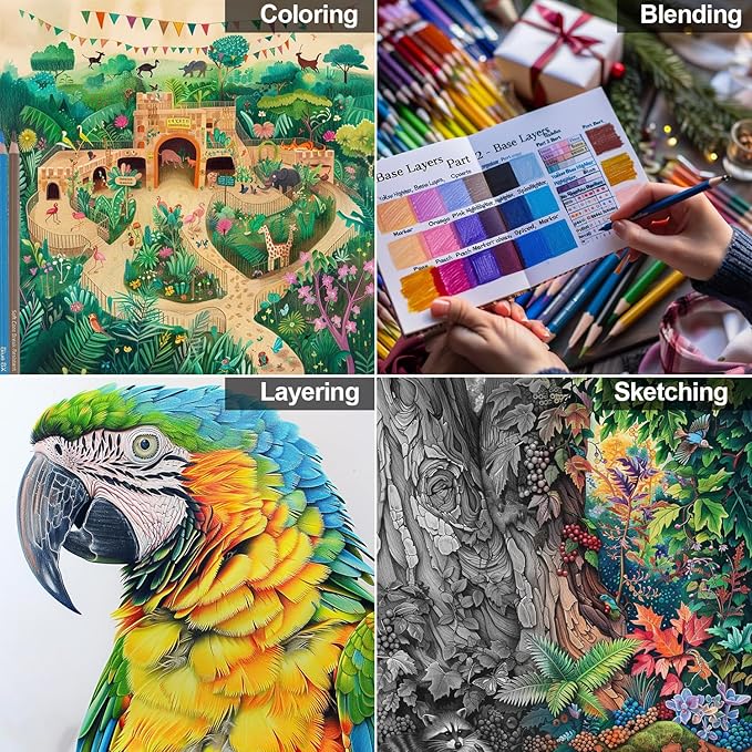Yagol Colored Pencils for Adult Coloring Books, 72 Color Pencil Set, Soft Core Color Pencils for Adult Coloring Book, Coloring Pencils for Adults - Drawing, Sketching, Blending & Shading-Art Supplies.
