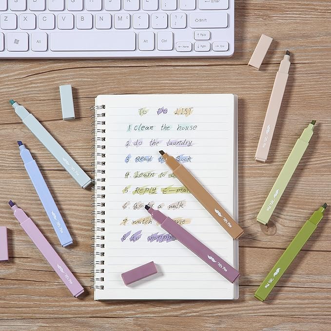 Mr. Pen- Aesthetic Highlighters No Bleed, 8 Pack, Verdant Earth, Chisel Tip, Cute Highlighters Assorted Colors for Journaling, Highlighting, Underlining, Fast Dry, Back to School Supplies