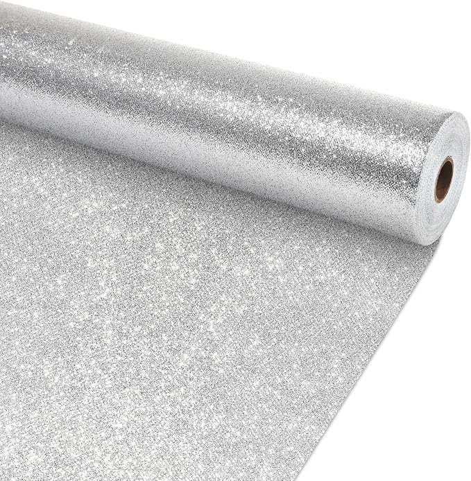 Glitter Silver Bulletin Board Roll Non-Woven Fabric Poster 15.7" x 40 Ft