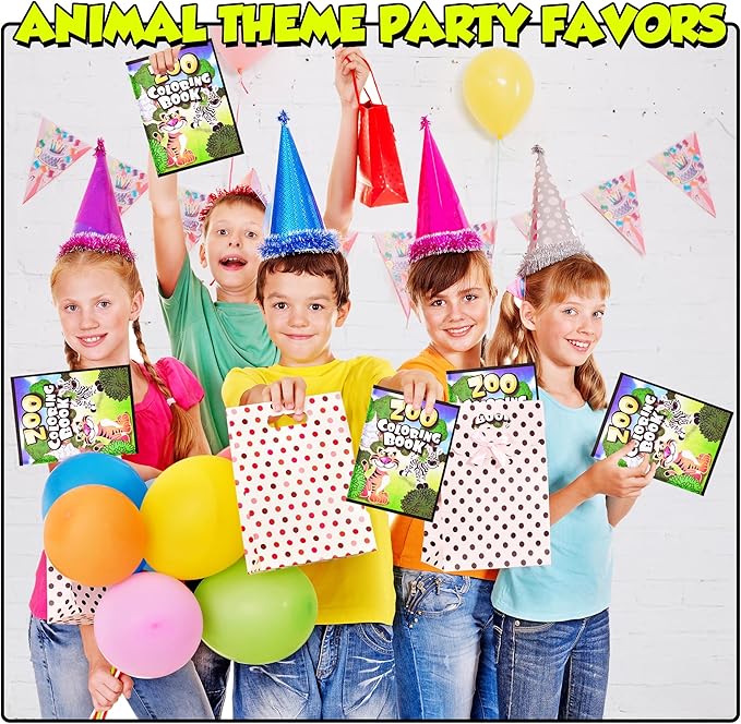 72Pcs Zoo Animal Coloring Books Bulk for Kids - 9"x11" Animal Party Favors with Jungle Safari Animals and Activity Sheets for Goodie Bags, Classrooms and Themed Birthday Supplies (Pack of 72)