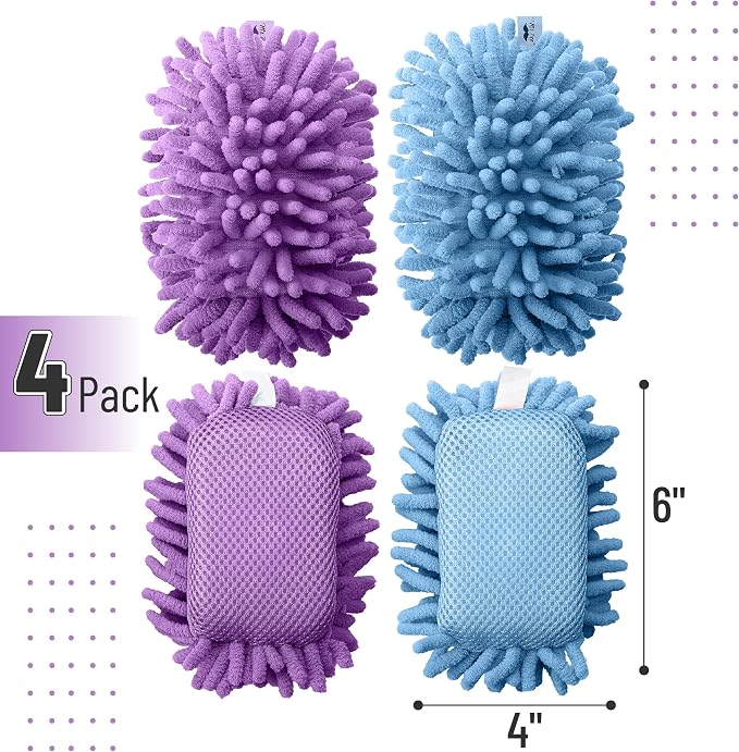 Mr. Pen- Magnetic Microfiber Shag Whiteboard Erasers, 4" x 6", 4 Pack