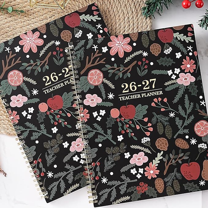 Teacher Planner 2026-2027 - Teacher Lesson Planner 2026-2027, July 2026 - June 2027, 8.5" x 11", Academic Planner for Teachers, Teacher Planner 26-27 Academic Year for School Year with Colorful Tabs and Inner Pocket - Pinecone