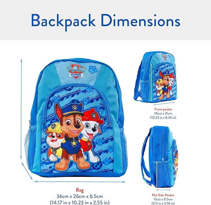 Paw Patrol Backpack | Chase Rubble Marshall Boys Backpacks | School Bag for Kids