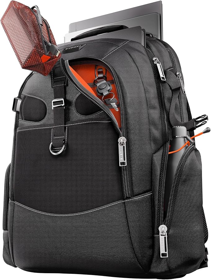 EVERKI Business 120 Pro 2 Laptop Backpack 40L W/Rain Cover Mesh Accessories Pouch & Quick Release Magnetic Keychain-2 Travel Laptop Compartments Fit Up To 18.4"RFID Pocket Patented Corner Protection