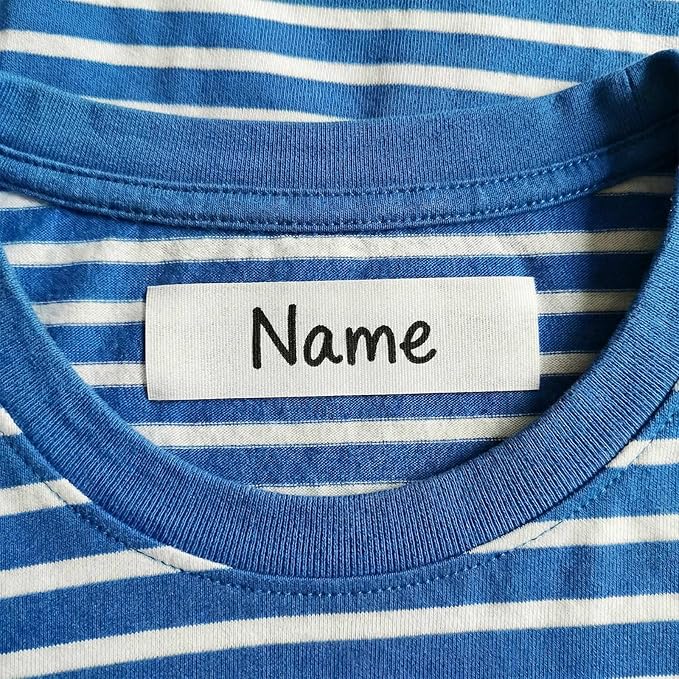 200 PCS Iron on Name Tags for Clothing, Clothing Labels with 2 Pcs Permanent Markers, Personalized Name Fabric Labels for Nursing Home Daycare Camp School Uniforms