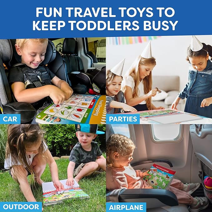 Montessori Preschool Busy Book for Toddlers Ages 3 and Up - Preassembled - Preschool Learning Activities Montessori Educational Toys - Gifts for 3 Year Old Boys, Toddler Learning Toys Activities