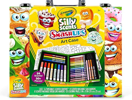 Crayola Silly Scents Mini Inspiration Art Case, Scented Crayons & Markers Set, Art Kit for Kids, Coloring Supplies, Travel Gifts for Kids, Ages 4+