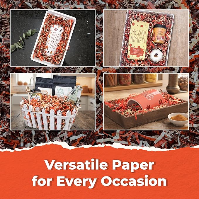 MagicWater Scented Crinkle Cut Paper - 2 oz - Pumpkin Spice - Perfect for Shredded Paper Filler, Basket Filler, Gift Boxes, Bridesmaid Gifts, Christmas Stuffers & More – For All Occasions