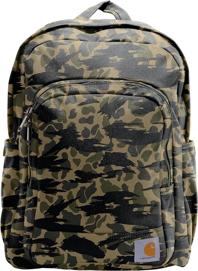 Carhartt 25L Classic Laptop Backpack, Durable Water-Resistant Pack W/ 17" Laptop Sleeve and Multiple Organizational Compartments, Blind Duck Camo