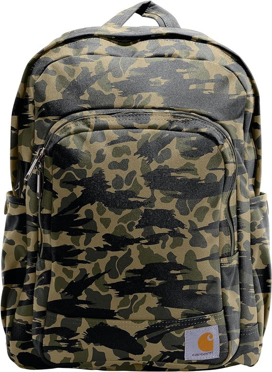 Carhartt 25L Classic Laptop Backpack, Durable Water-Resistant Pack W/ 17" Laptop Sleeve and Multiple Organizational Compartments, Blind Duck Camo