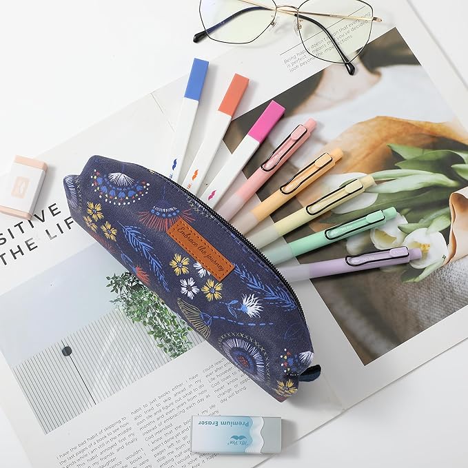 Mr. Pen- Cute Pencil Case Pouch, Multipurpose Canvas Bible Pencil Pouch, Smooth Zipper, Premium Material, Neat Stitches, Ideal for Stationery, Cosmetics, Electronics, School, Office, Travel