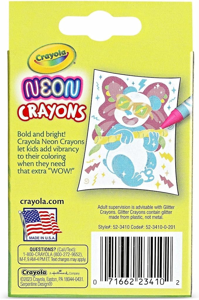 Crayola Neon Crayons, Back To School Supplies, 24 Count