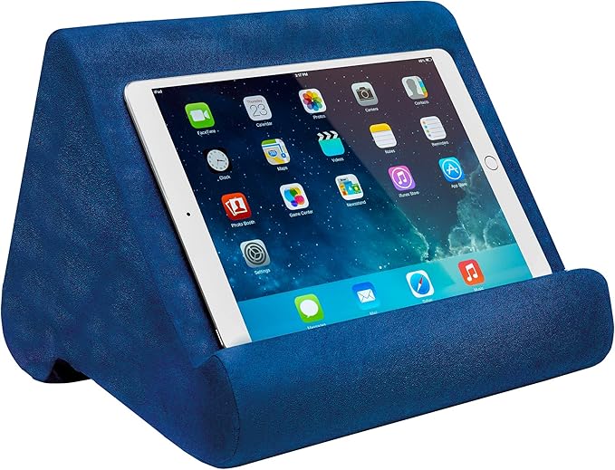 Ontel Pillow Pad Ultra Multi-Angle Soft Tablet Stand, Blue