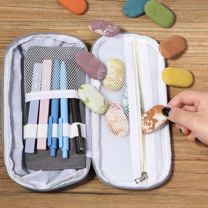 Mr. Pen- Marble Pencil Erasers, 12 Pack, 1" x 2", Soft Rubber Marble Pencil Erasers for School, Office, Art Sketching, Homework, Exams, Clean Smudge-Free Correction
