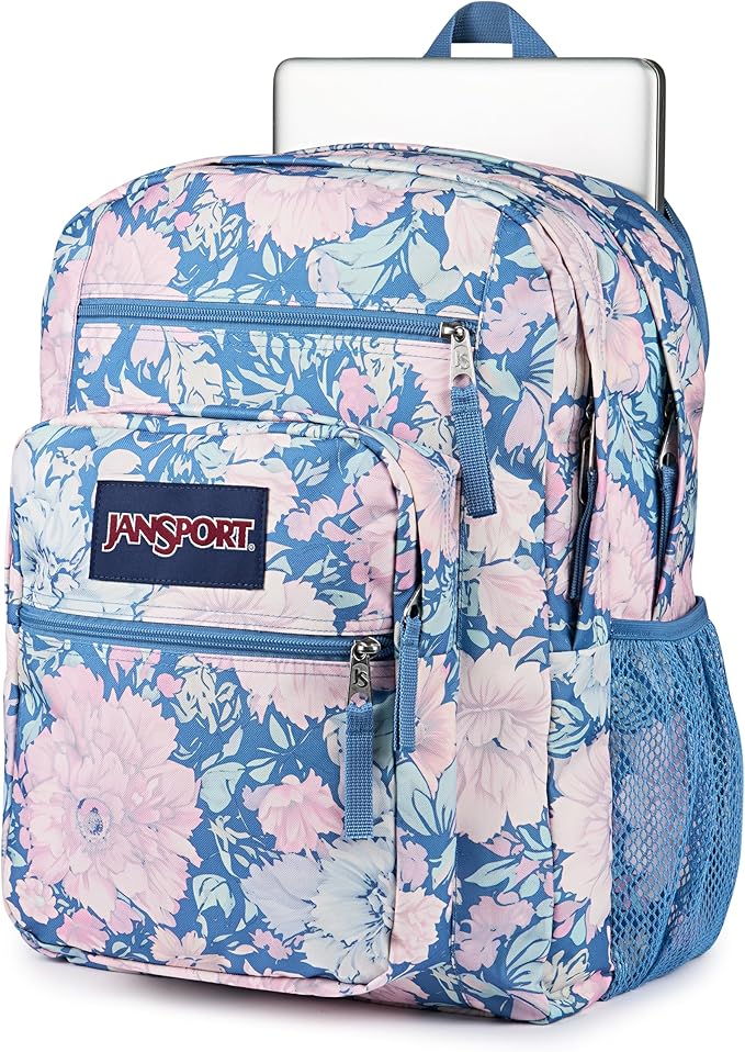 JanSport Laptop Backpack - Computer Bag with 2 Compartments, Ergonomic Shoulder Straps, 15” Laptop Sleeve, Haul Handle - Faded Tapestry Elemental Blue