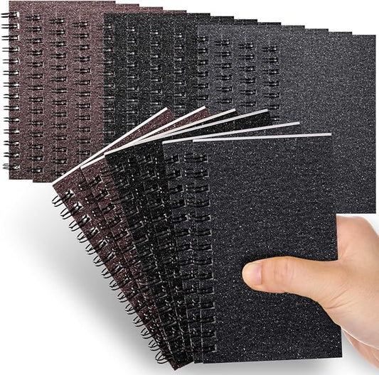 Jutom 18 Pcs Small Spiral Notebooks Memo Pads 3x5 Bulk Small Pocket Notebooks Mini Notepads with Lined Pages Mini Journals for Office School Work Supplies, 120 Pages (Black,Grey,Coffee)