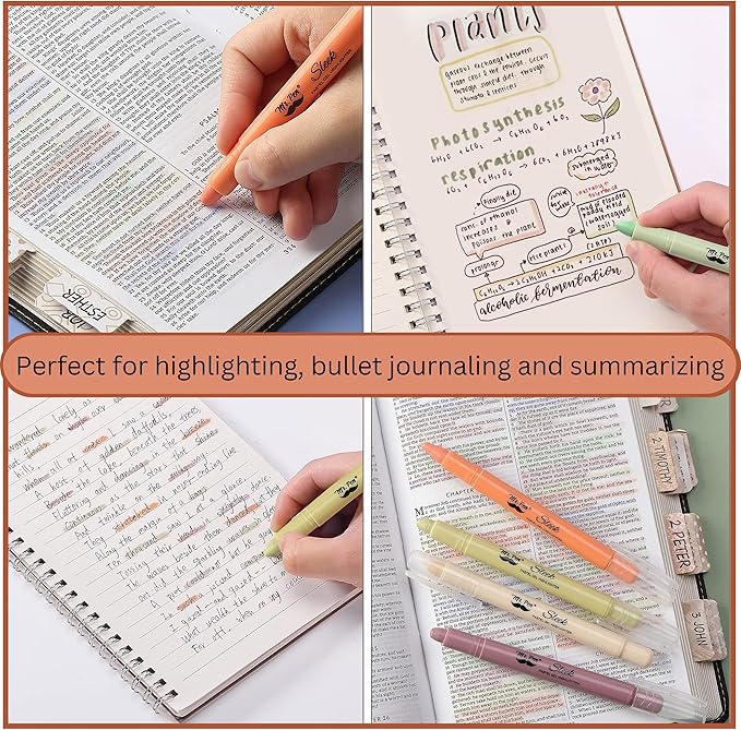 Mr. Pen- No Bleed Gel Highlighters, Pastel Colors, 8 Pack, Bible Highlighters and Pens No Bleed, Bible Markers for Study, Journaling, School Supplies and Accessories