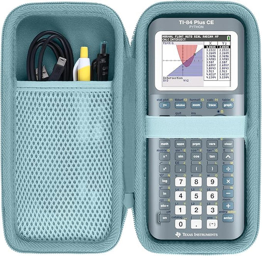 Lebakort Hard Case Compatible with Texas Instruments TI-84 Plus CE/TI-84 Plus/TI-84 Evo/TI-Nspire CX II CAS/TI-Nspire CX II/TI-83 Plus/TI-89/TI-85 / TI-86 Color Graphing Calculator (Light Blue Case)