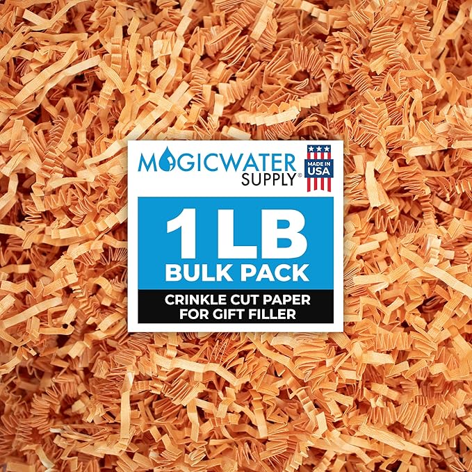 MagicWater Supply Crinkle Cut Paper Shred Filler-1LB Yellow Orange-Decorative & Protective Packaging for Bridesmaid Gifts & Bridesmaid Proposal Gifts Holiday Stuffers Birthdays Wedding & Anniversaries