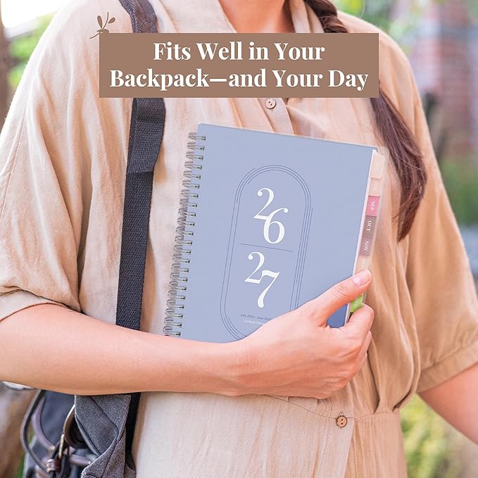 Rileys Academic Planner 2026-2027, Daily, Weekly & Monthly Planner, July 2026 - June 2027, Student Notes Pages, Twin-Wire Binding, Weekly Agenda for School & Work (8 x 6-Inches, Blue)