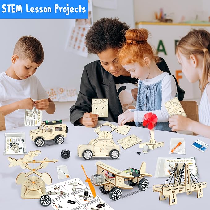 LINAYE 24 Packs STEM Kits for Kids, 6 in 1 Treasure Box Toy Stem Projects Crafts for Kids Age 8-12 Valentines Gifts for Classroom Science Birthday Party Favors Gifts for Boys Girls Ages 8 9 10 11 12