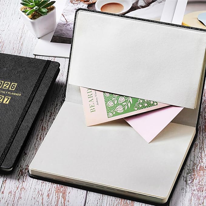 Planner 2026-2027 - Jul. 2026 - June. 2027, 2026-2027 Planner, 12-Months 26-27 Planners Weekly and Monthly, 5.75" x 8.25", Saffiano Leather with Thick Paper, Back Pocket with Notes Pages