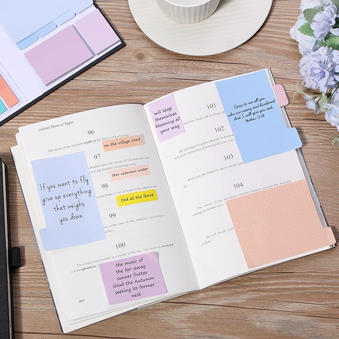Mr. Pen- Sticky Notes Set, 410 Pack, Ruled, Dotted & Blank Notes with 150 Index Tabs, Divider Sticky Pads for Bible Study, Office, School, Planning, Journaling & Organization
