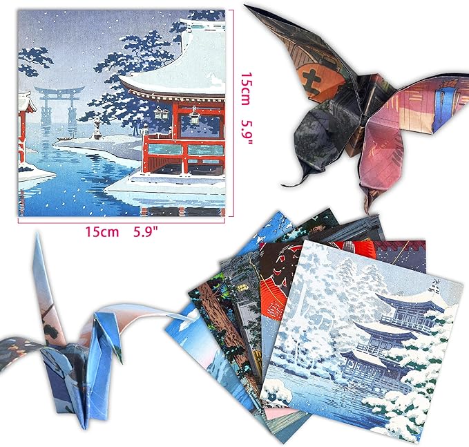 Origami Paper 6x6 Double Sided 50 Sheets 10 Colors origami kit Japanese Chiyo Square Craft Kits Easy Fold Arts Crafts DIY Handwork Building