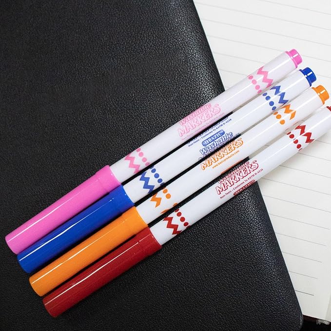 BAZIC Products Washable Markers Super Tip 20 Color, Fine Line Coloring Marker Non Toxic, for Art School Supplies, Drawing Gift (20/Pack), 2-Packs