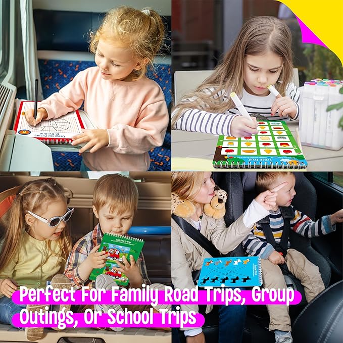 SpriteGru Logic Puzzles Game Pad, 30 Reusable & Erasable Logical Thinking Games, Dry Erase Brain-Boosting Puzzle Activities Book for Kids, Educational Toy for Road Trip, Airplane & Car Travel