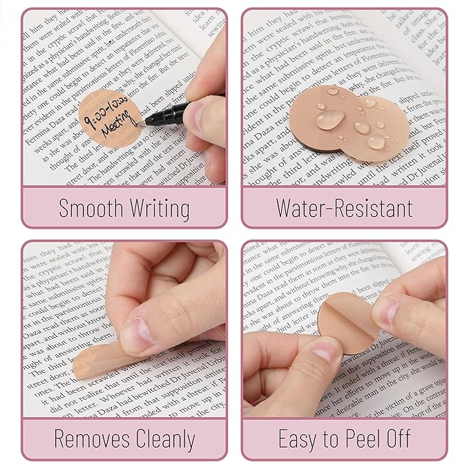 Mr. Pen- Round Transparent Sticky Notes, 1.1” Diameter, 14 Pads, 560 Sheets, Colorful, Water-Resistant See-Through Sticky Notes & Fineliner, Smooth Writing, Note Tabs for Bible Journaling, Studying