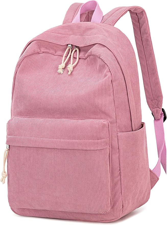 BTOOP School Backpack for Teens Large Corduroy Bookbag Lightweight 15.6 inch Laptop Bag for Girls Women Casual High School College