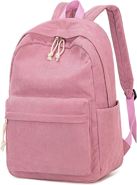 BTOOP School Backpack for Teens Large Corduroy Bookbag Lightweight 15.6 inch Laptop Bag for Girls Women Casual High School College