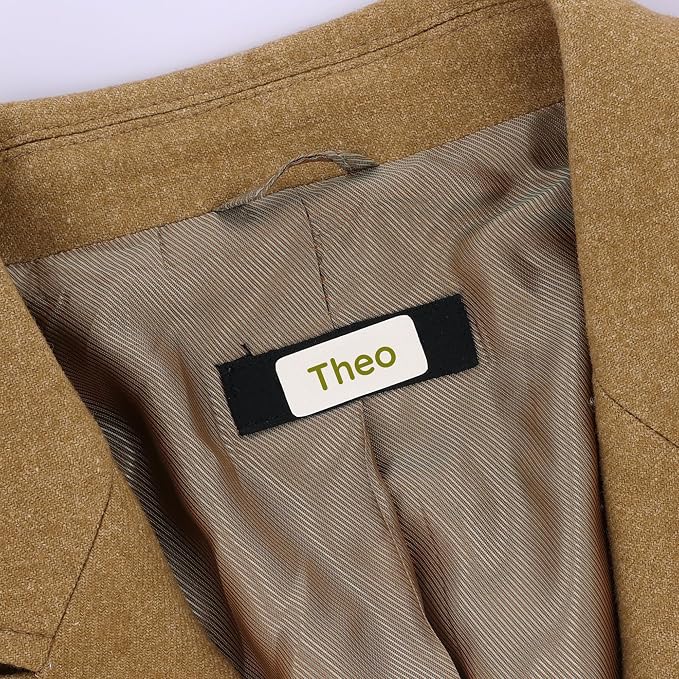 TeddyLabels - Clothing Labels for Nursing Home (60) – Self-Adhesive Name Tags for Clothes and Personal Items. Personalized Labels for Daycare, Nursing Homes, and Laundry Use - Beige