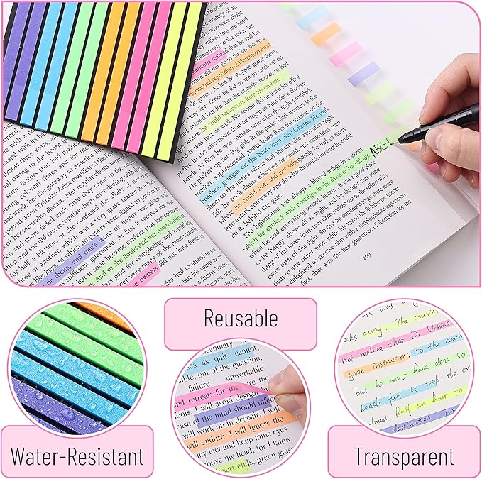 Mr. Pen Transparent Bible Highlighter Tape and Note Set, 331 Pcs - Highlighter Strips, Index Tabs, Sticky Notes