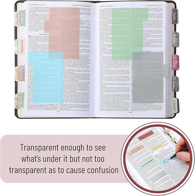 Mr. Pen- Transparent Sticky Notes Set, 410 Pack, Transparent Sticky Notes Tabs with Black Fineliner Pen for Bible Study, Office, School, Planning, Journaling & Organization