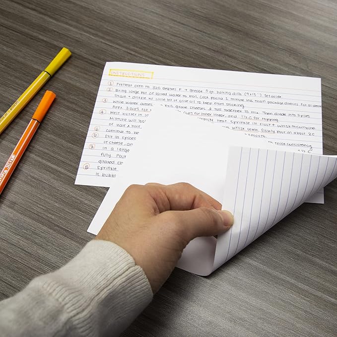 BAZIC Products Ruled Index Cards 5" X 8" 100 Count, White Color Flashcards, Ruled Lined Card for Learning Memory Reminder