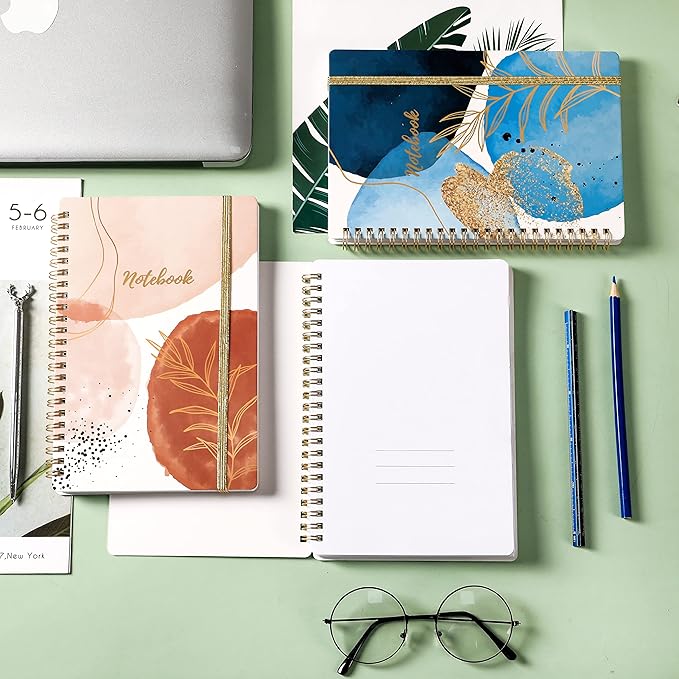 Notebook - 3 Pack A5 Lined Journal Notebooks, 8.3'' x 6'' Spiral Notebook, Journal Notebook with Thick Paper, Classic College Ruled Notebooks for Office, School Supplies