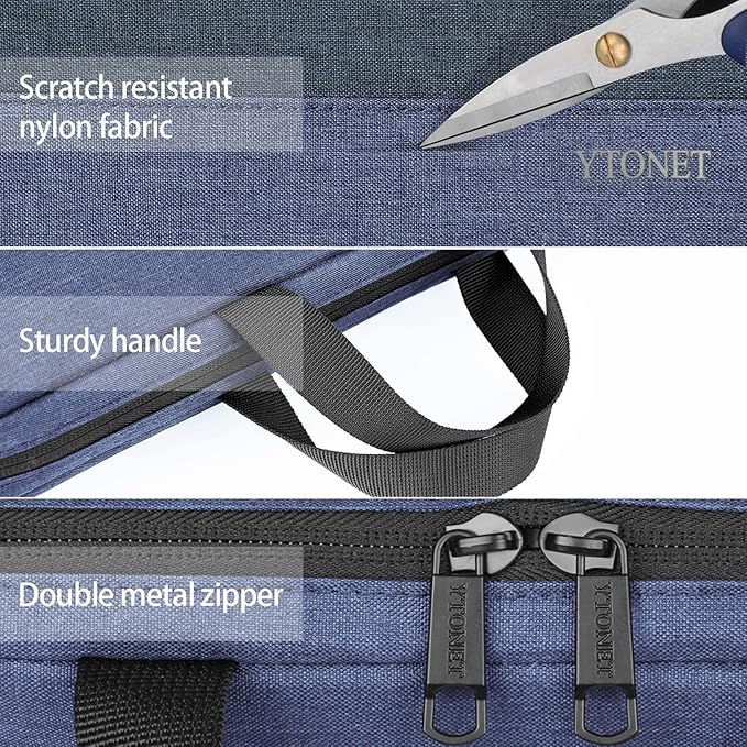 Ytonet Laptop Sleeve Case 15.6 Inch, Slim Water Resistant TSA Laptop Cover with Handle Protective Computer Carrying Case Compatible with MacBook Air/Pro HP Dell Lenovo Asus Notebooks, Dark Blue