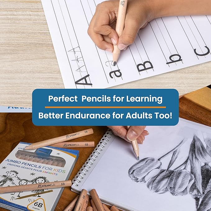 Learning Pencils for Toddlers 2-4 Years – Our Kids Pencils for Beginners Toddlers and Preschoolers with Jumbo Triangle Shape are Specially Designed Triangle (12 Pack)